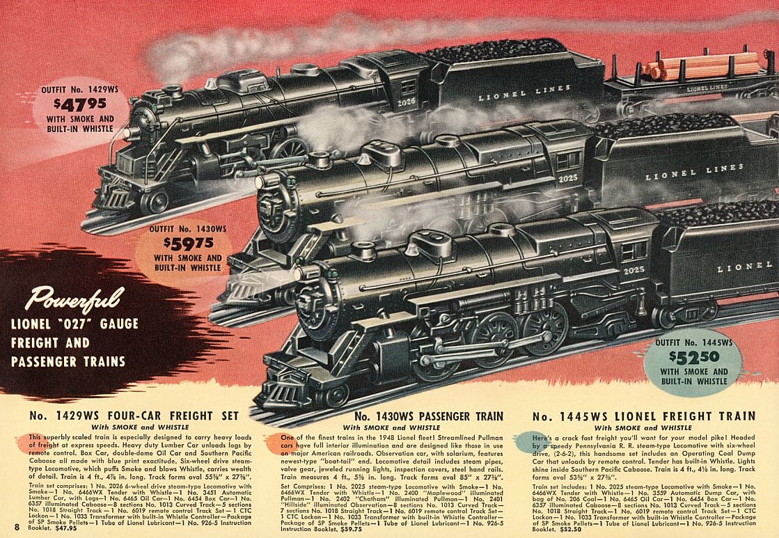 Lionel Consumer Catalogs, 1948, Pages 8 & 9