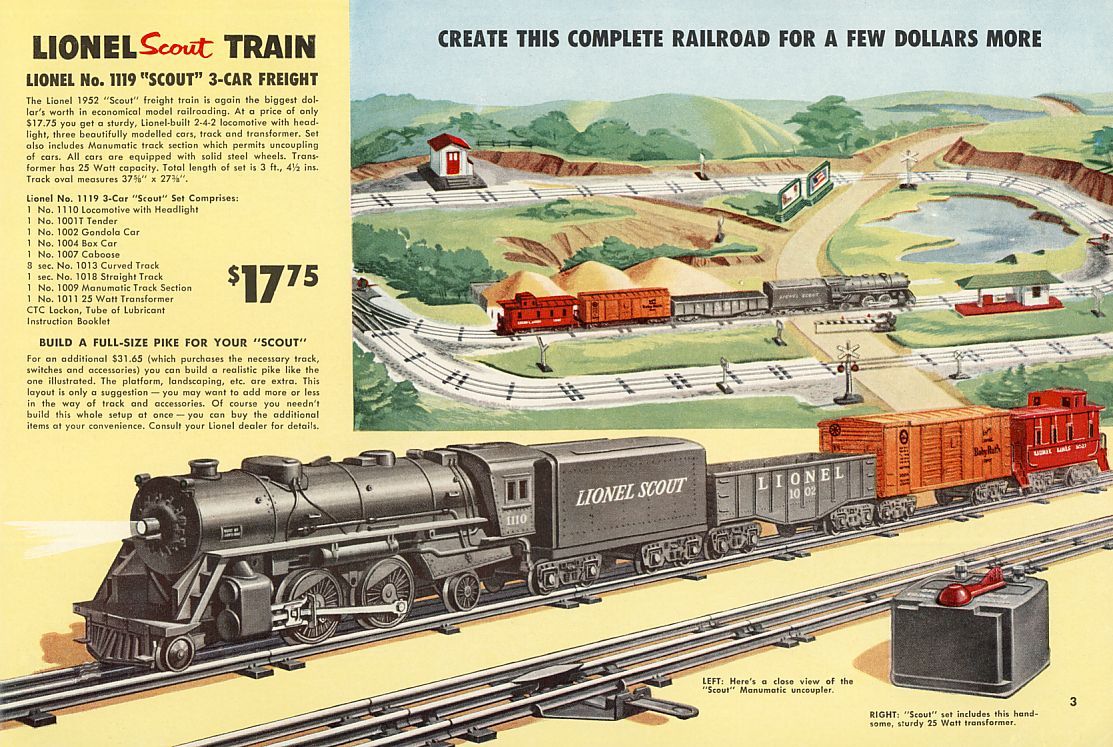 Lionel Consumer Catalogs, 1952, Pages 2 & 3