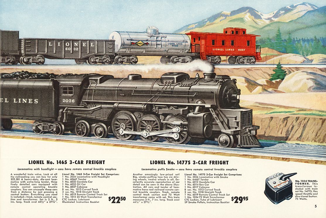 Lionel Consumer Catalogs, 1952, Pages 4 & 5