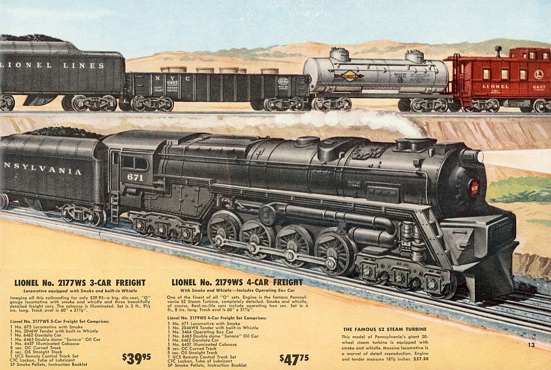 Lionel Consumer Catalogs, 1952, Pages 12 & 13