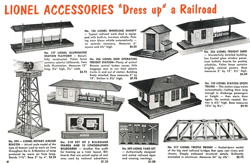 Lionel Consumer Catalogs, 1953 Accessory, Pages 12 & 13