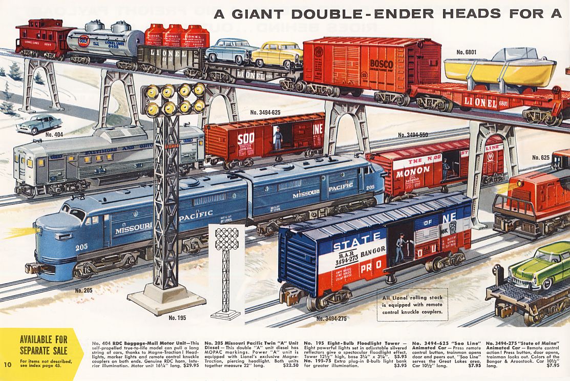 Lionel Consumer Catalogs, 1958, Pages 10 & 11