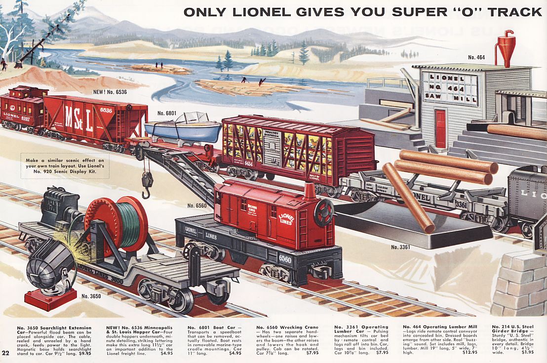 Lionel Consumer Catalogs, 1958, Pages 22 & 23