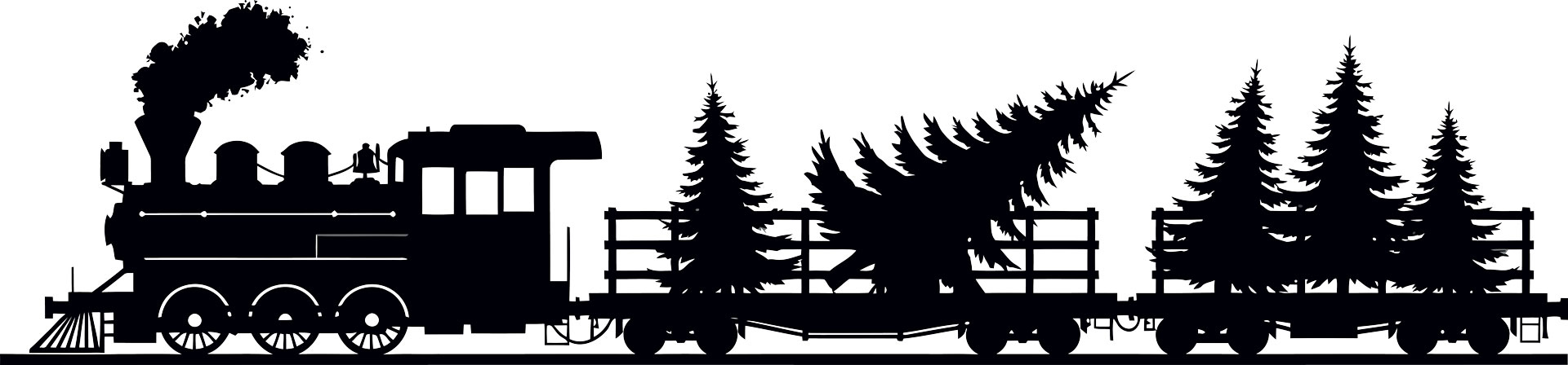 christmas train with flat cars